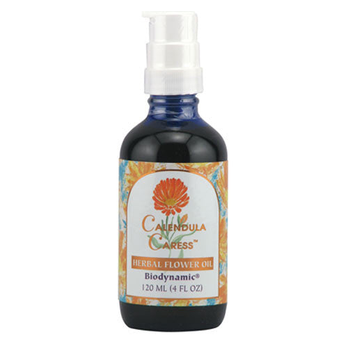 Calendula Caress Herbal Flower Oil Pump Top By Flower Essence - 4 Oz